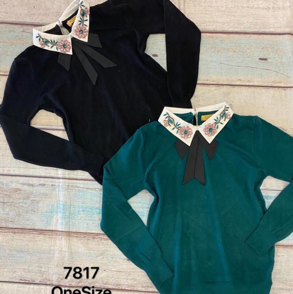 Vinizbena sweater beaded collar